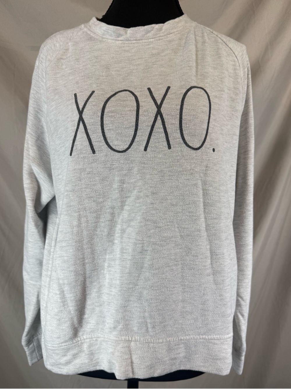 Rae Dunn XOXO Raglan Sweatshirt - Gray - Small‎